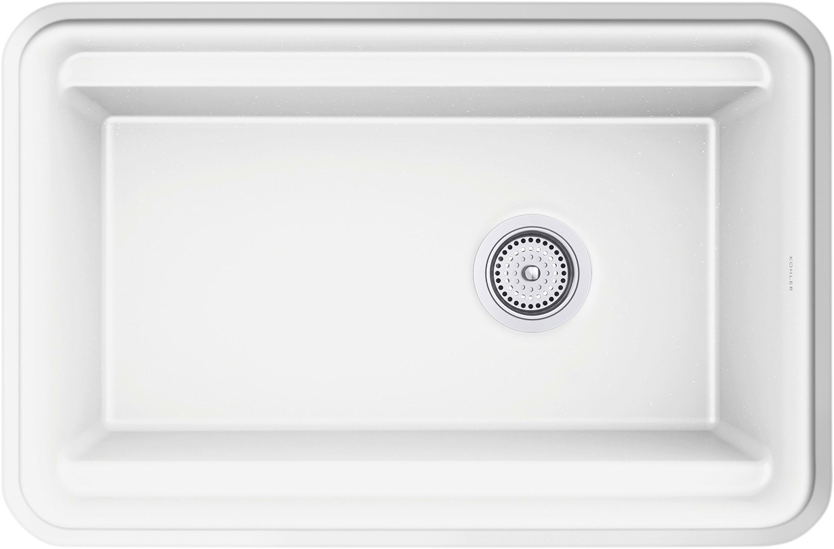 KOHLER Matte White 27-1/2 x 18-5/16 in. Undermount Laundry Sink 
