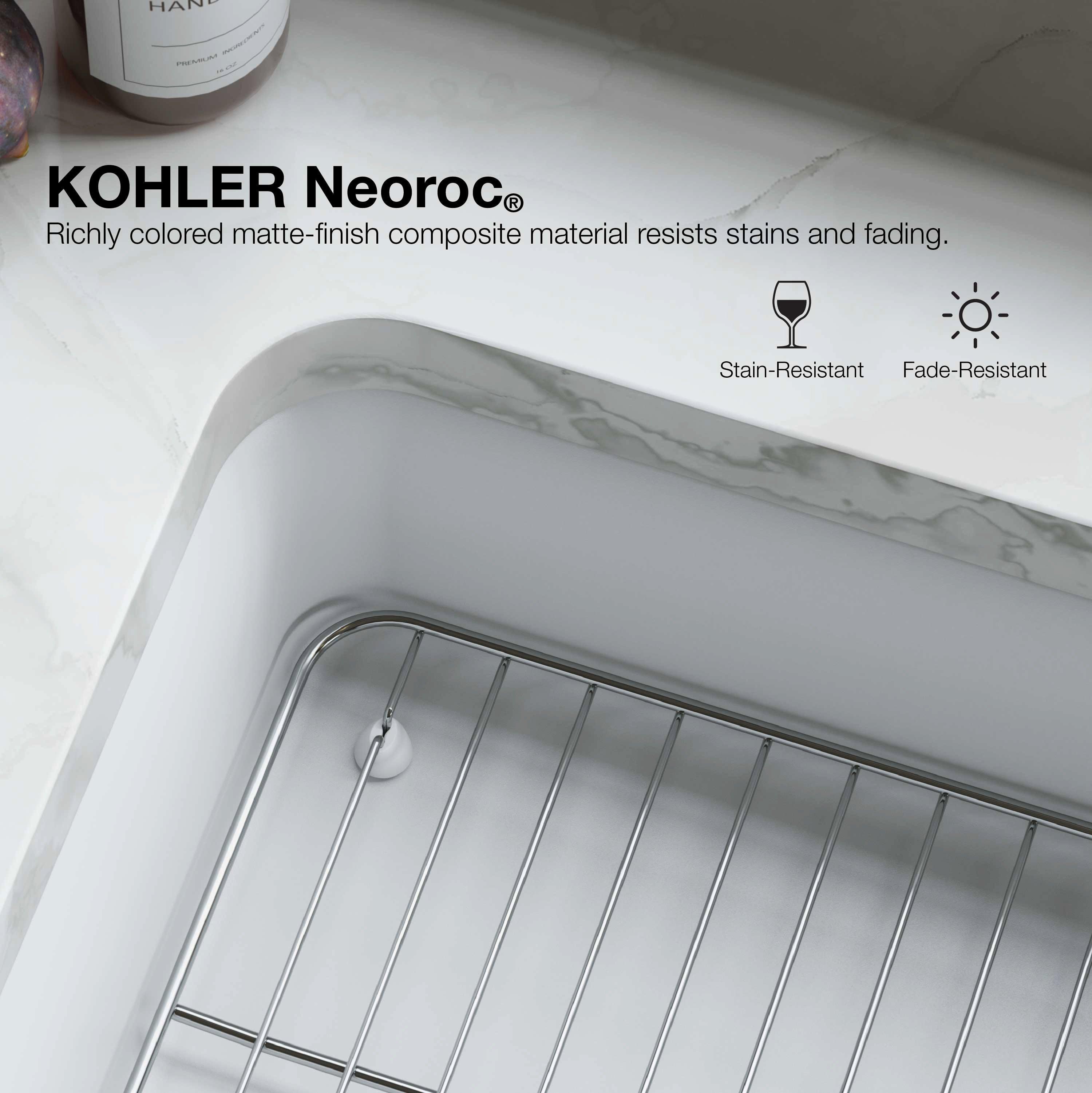 KOHLER Matte White 27-1/2 x 18-5/16 in. Undermount Laundry Sink 