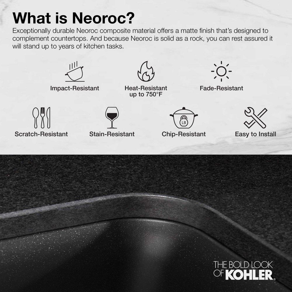 KOHLER Matte Black 27-1/2 x 18-5/16 in. Undermount Laundry Sink 