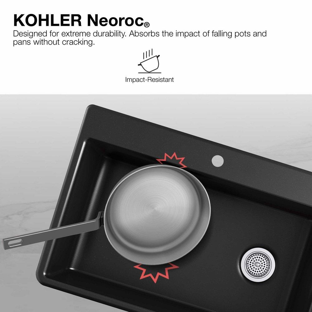 KOHLER Matte Black 27-1/2 x 18-5/16 in. Undermount Laundry Sink 