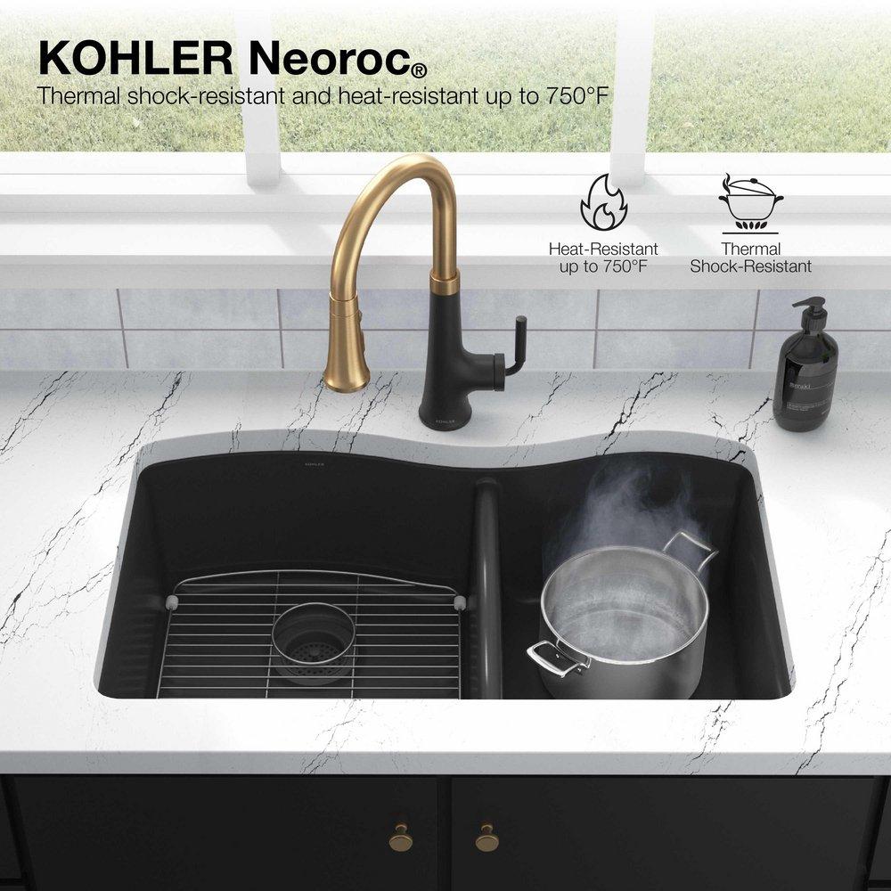 KOHLER Matte Black 27-1/2 x 18-5/16 in. Undermount Laundry Sink 