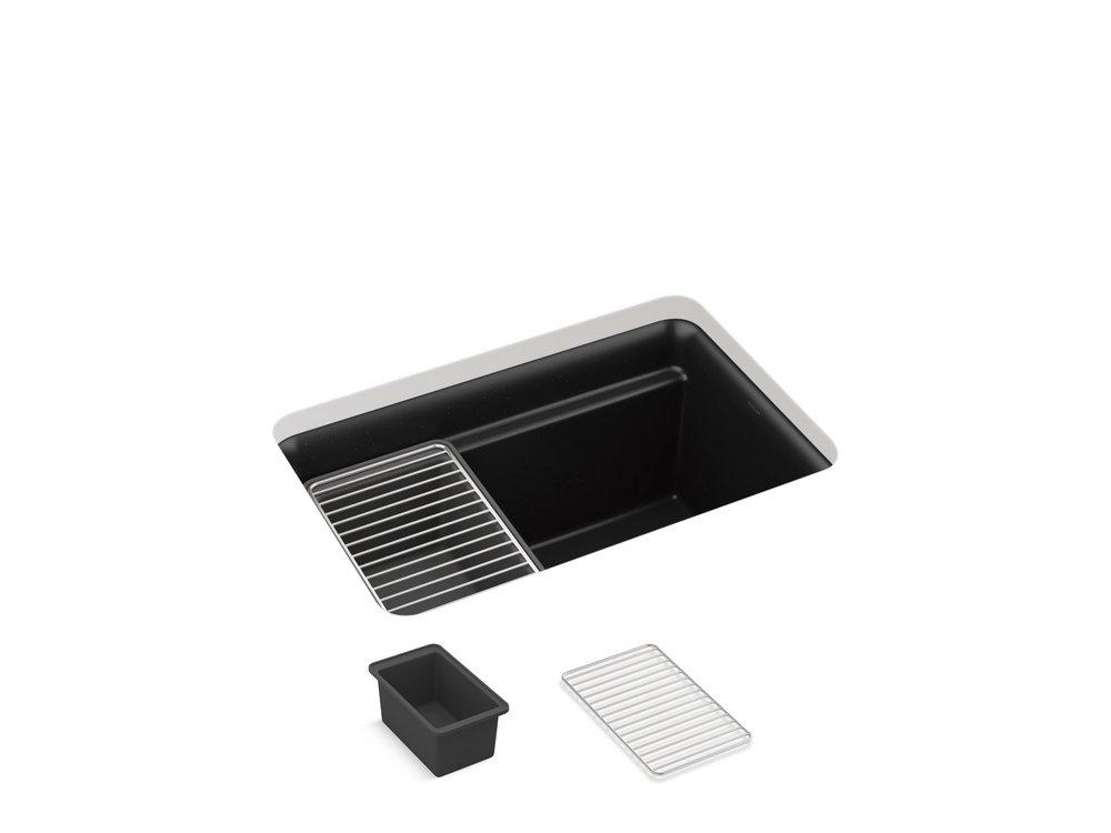 KOHLER Matte Black 27-1/2 x 18-5/16 in. Undermount Laundry Sink 