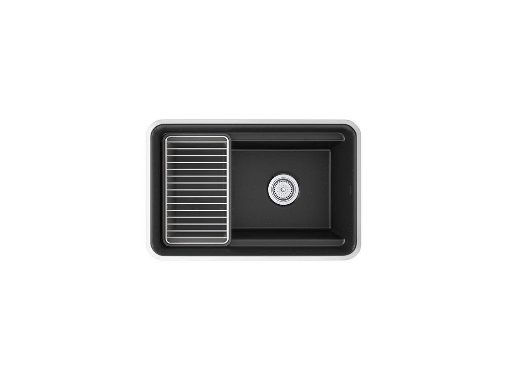 KOHLER Matte Black 27-1/2 x 18-5/16 in. Undermount Laundry Sink 