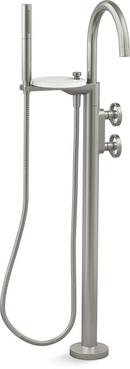 Two Handle Wheel Floor Mount Filler in Vibrant&reg; Brushed Nickel (Trim Only) 