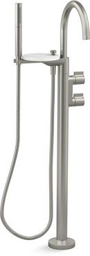 KOHLER Vibrant&reg; Brushed Nickel Two Handle Knob Floor Mount Filler (Trim Only) 