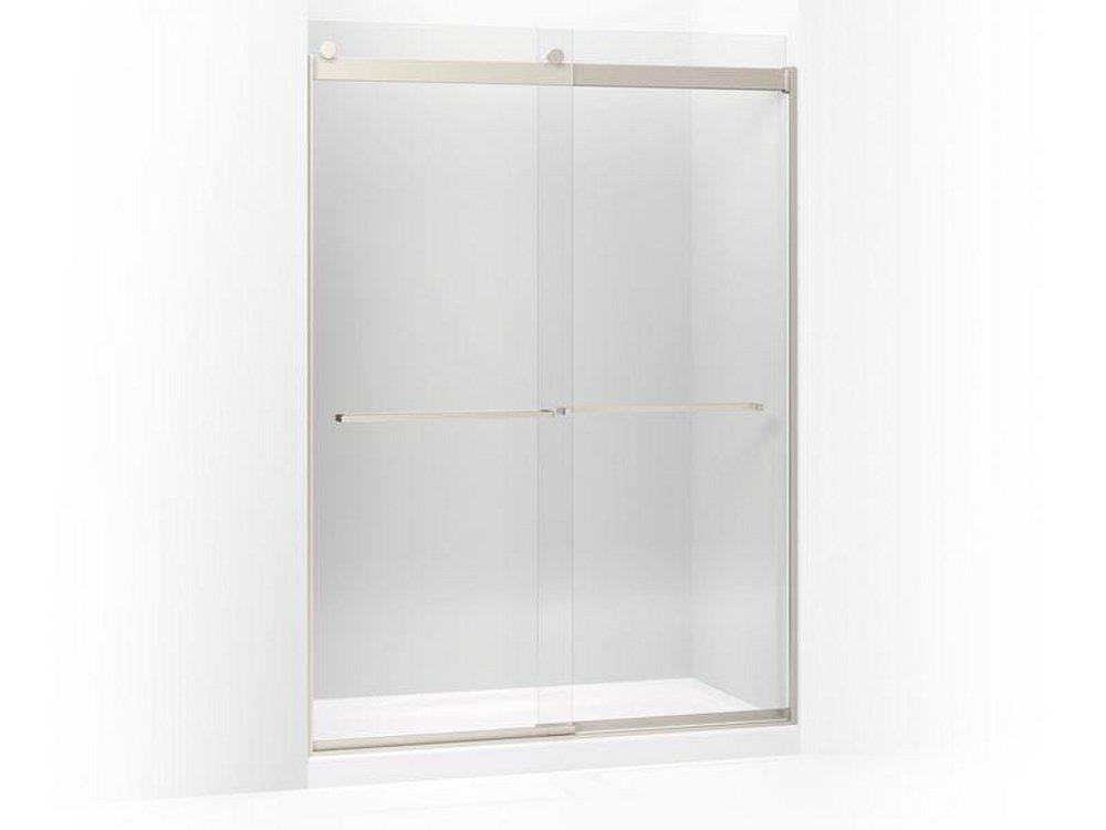 KOHLER Anodized Brushed Nickel 81-5/8 x 59-5/8 in. Frameless Sliding Shower Door 