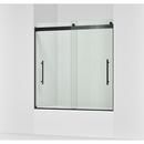 KOHLER Matte Black 61-9/16 x 59-5/8 in. Frameless Sliding Shower Door 