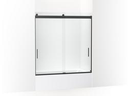 61-9/16 x 59-5/8 in. Frameless Sliding Shower Door in Matte Black