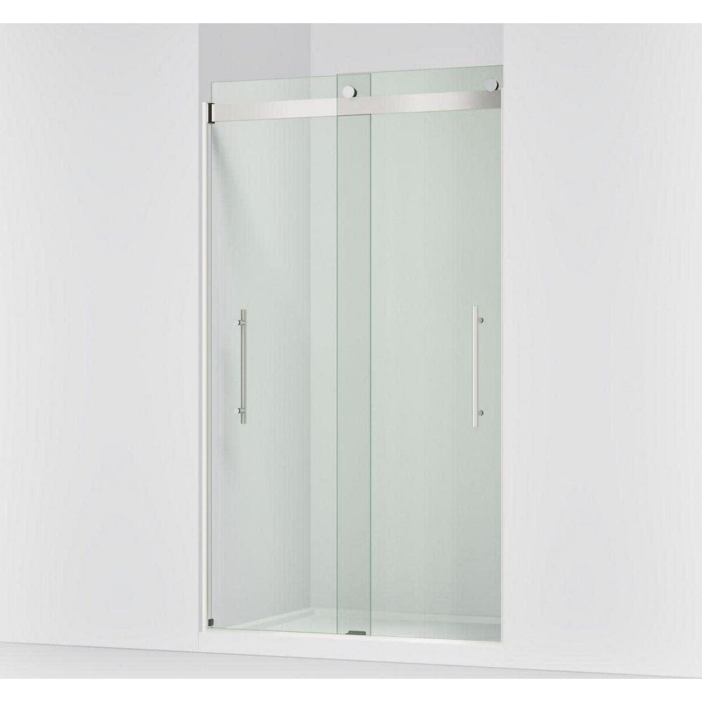 KOHLER Bright Polished Silver 81-5/8 x 47-5/8 in. Frameless Sliding Shower Door 