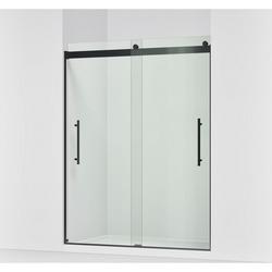 77-9/16 x 59-5/8 in. Frameless Sliding 17 in. Shower Door in Matte Black