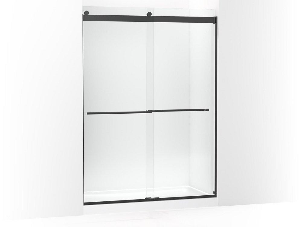 KOHLER Matte Black 81-5/8 x 59-5/8 in. Frameless Sliding Shower Door 