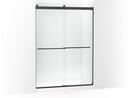 KOHLER Matte Black 81-5/8 x 59-5/8 in. Frameless Sliding Shower Door 