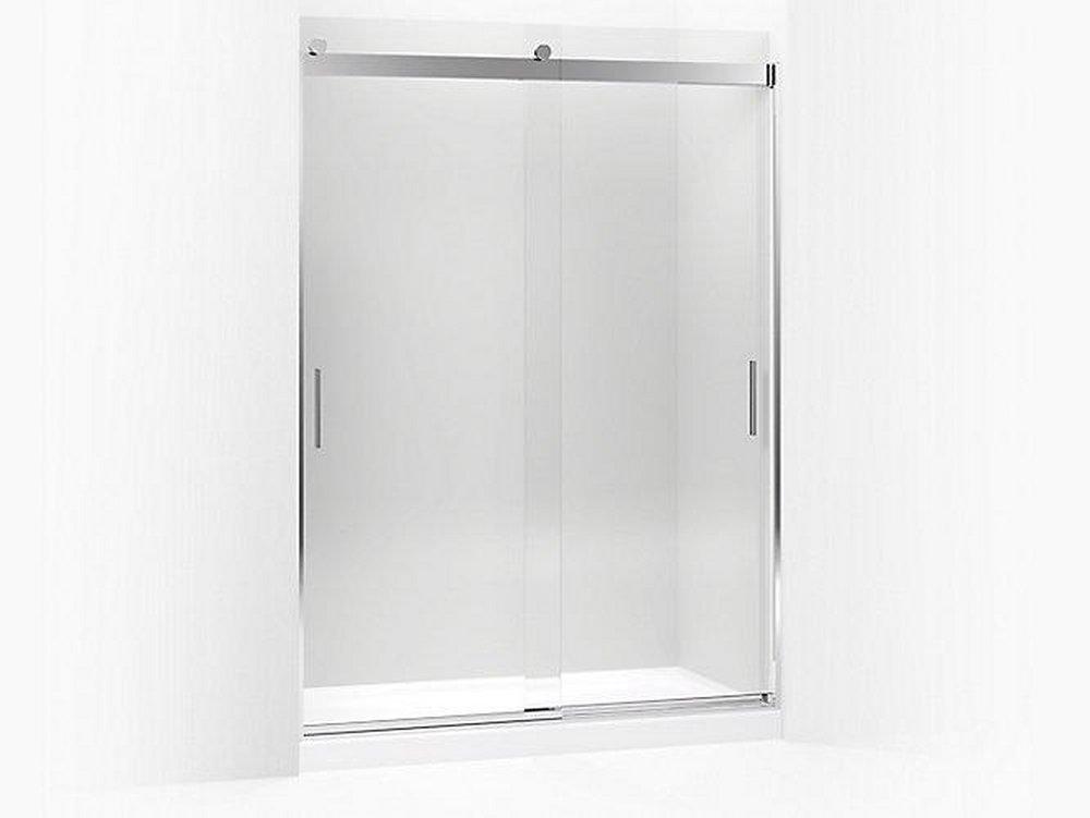 77-9-16 x 59-5/8 in. Frameless Sliding Shower Door in Bright Polished Silver 