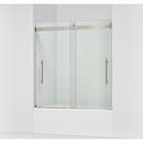 61-9/16 x 59-5/8 in. Frameless Sliding Shower Door in Anodized Brushed Nickel 