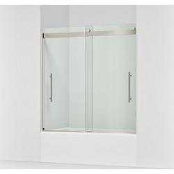 61-9/16 x 59-5/8 in. Frameless Sliding Shower Door in Anodized Brushed Nickel