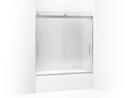 61-9/16 x 59-5/8 in. Frameless Sliding Shower Door in Anodized Brushed Nickel 