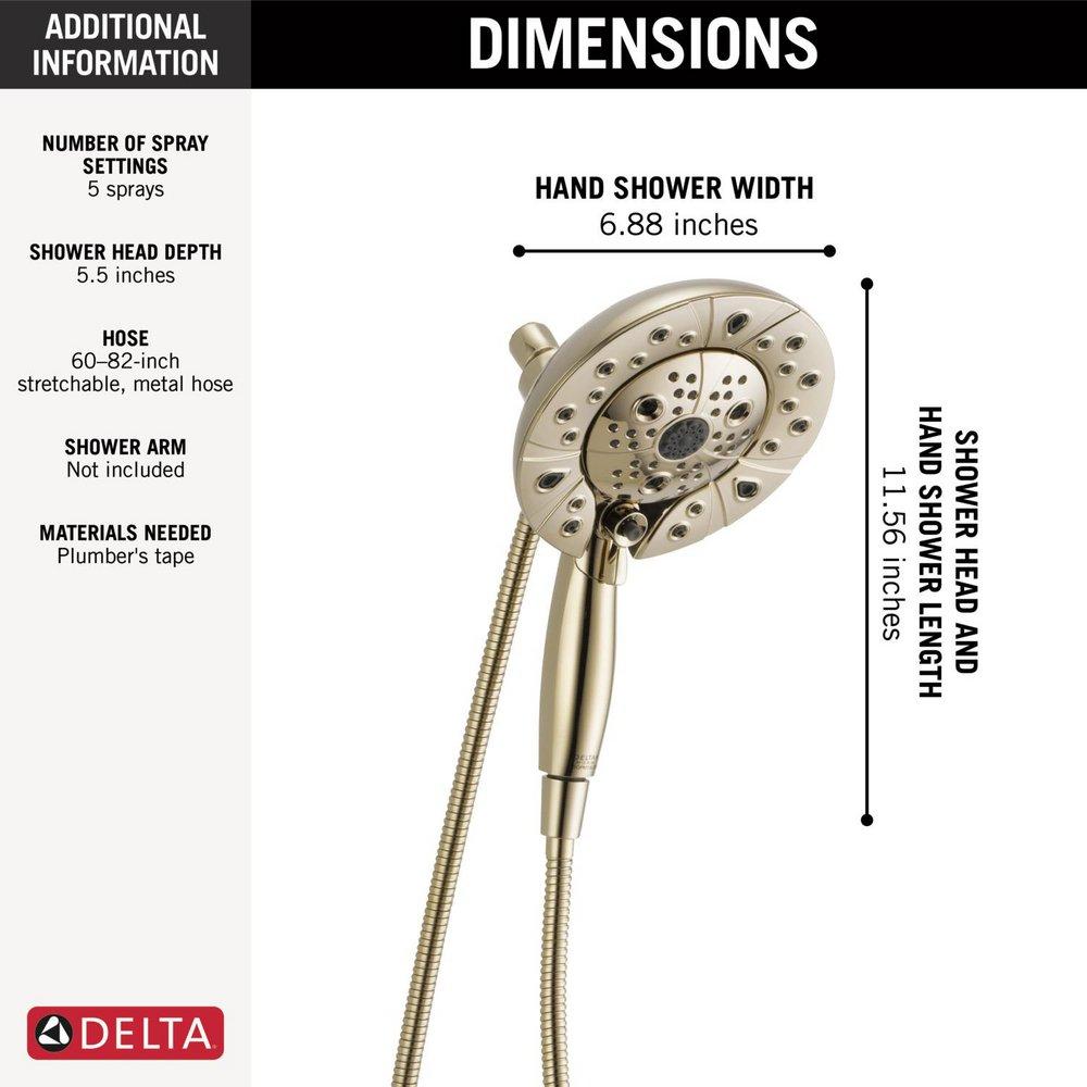 Delta Faucet Lumicoat Polished Nickel Multi Function Hand Shower 