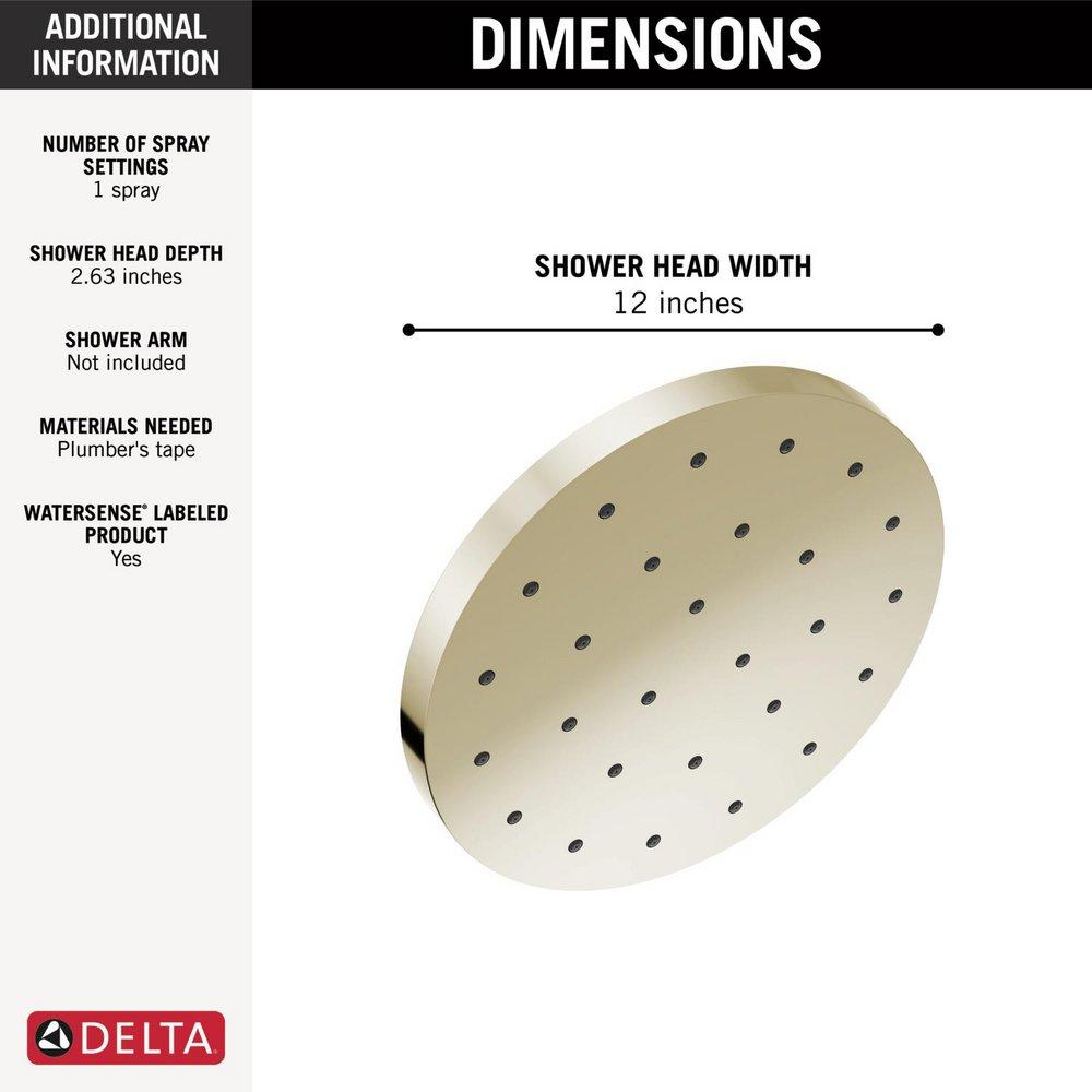 Delta Faucet Polished Nickel Single Function Rain Showerhead 
