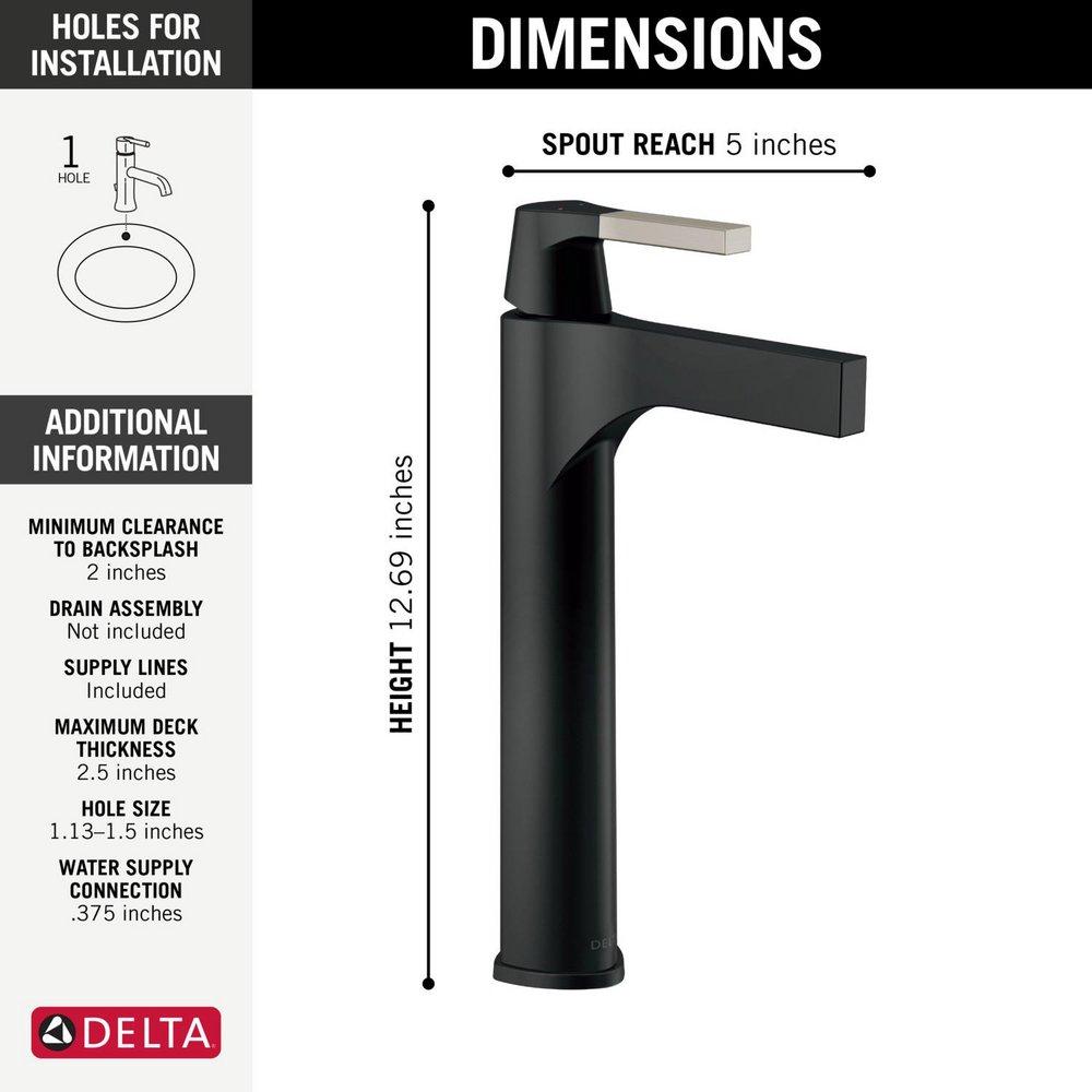 DELTA ZURA SINGLE HANDLE VESSEL BATHROOM FAUCET 