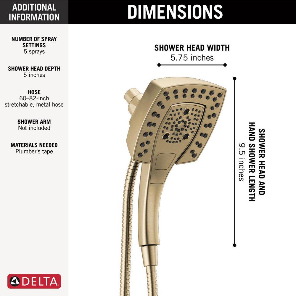 Delta Faucet Lumicoat Champagne Bronze Multi Function Hand Shower 