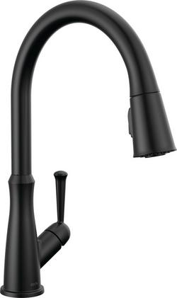 Single Handle Pull Down Kitchen Faucet in Matte Black
