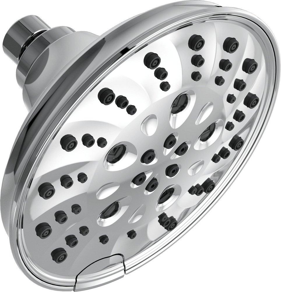 DELTA UNIVERSAL SHOWERING COMPONENTS H2OKINETIC 5-SETTING TRADITIONAL RAINCAN SHOWER HEAD 