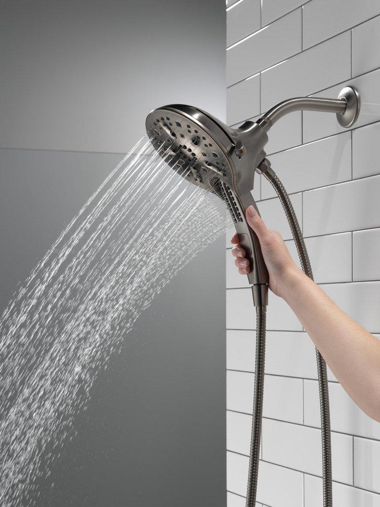 Delta Faucet Lumicoat Black Stainless Multi Function Showerhead 