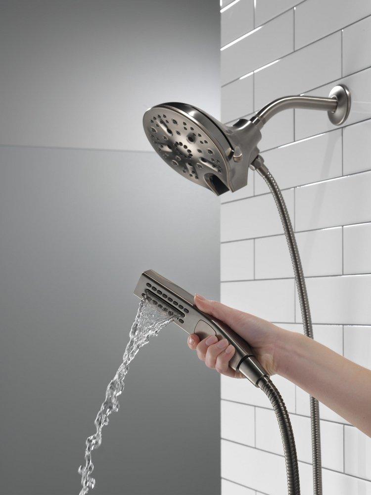 Delta Faucet Lumicoat Black Stainless Multi Function Showerhead 