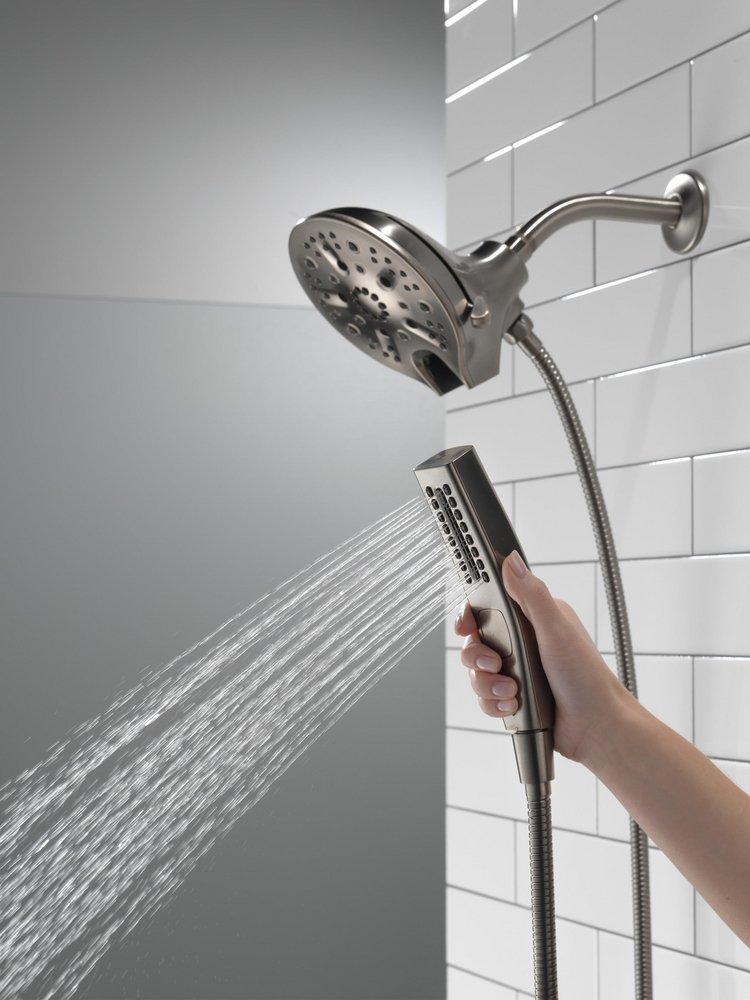 Delta Faucet Lumicoat Black Stainless Multi Function Showerhead 