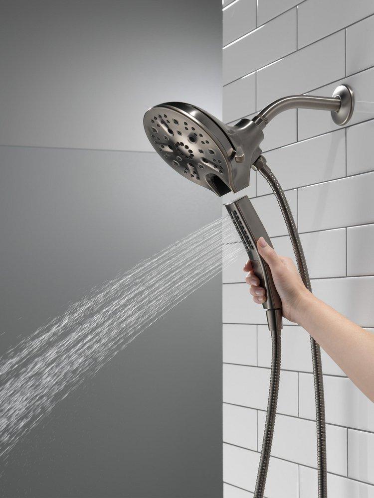 Delta Faucet Lumicoat Black Stainless Multi Function Showerhead 