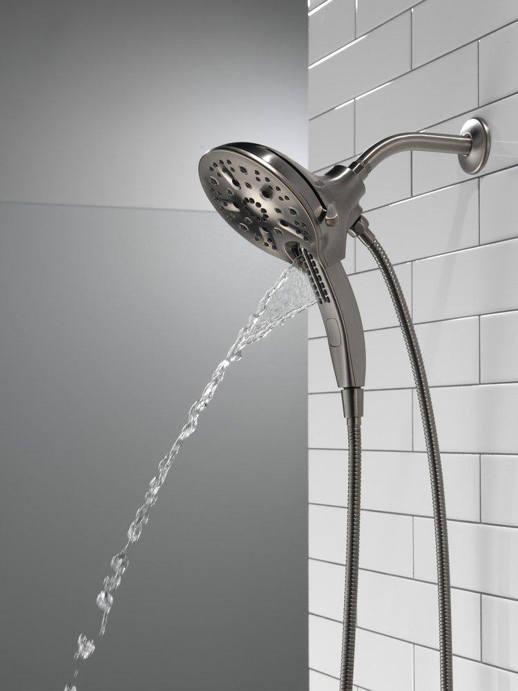 Delta Faucet Lumicoat Black Stainless Multi Function Showerhead 