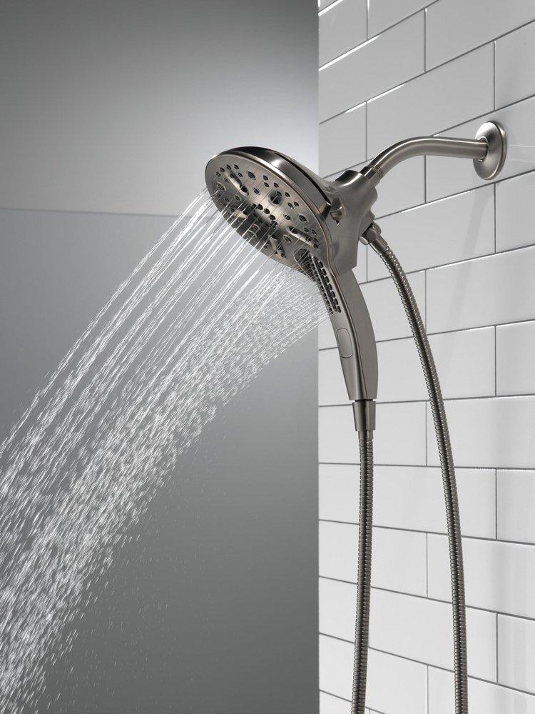 Delta Faucet Lumicoat Black Stainless Multi Function Showerhead 