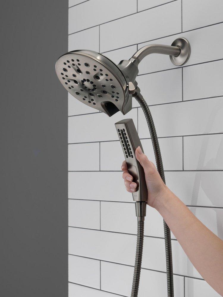 Delta Faucet Lumicoat Black Stainless Multi Function Showerhead 