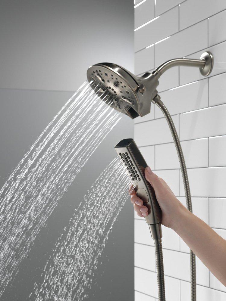 Delta Faucet Lumicoat Black Stainless Multi Function Showerhead 