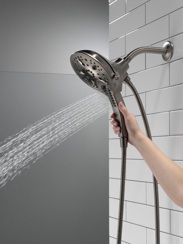 Delta Faucet Lumicoat Black Stainless Multi Function Showerhead 