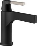 Single Handle Monoblock Bathroom Sink Faucet in Stainless with Matte Black 