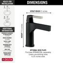 Single Handle Monoblock Bathroom Sink Faucet in Stainless with Matte Black 