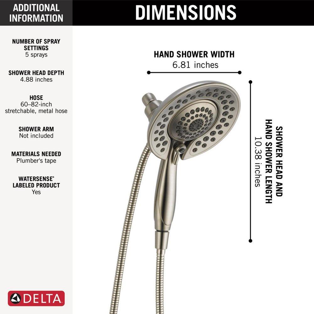 Delta Faucet Lumicoat Stainless Multi Function Hand Shower 