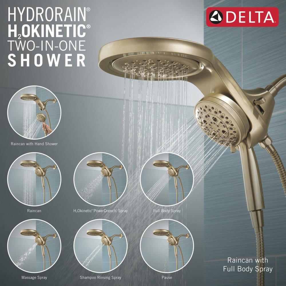Delta Faucet Lumicoat Champagne Bronze Multi Function Showerhead 