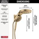 Delta Faucet Lumicoat Champagne Bronze Multi Function Showerhead 