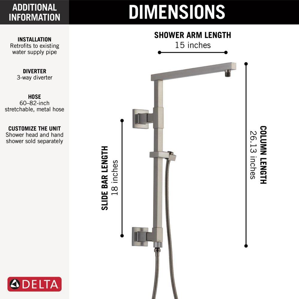 Delta Faucet Lumicoat Stainless 26-1/8 in. Shower Rail 