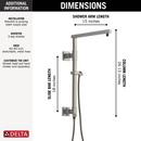Delta Faucet Lumicoat Stainless 26-1/8 in. Shower Rail 
