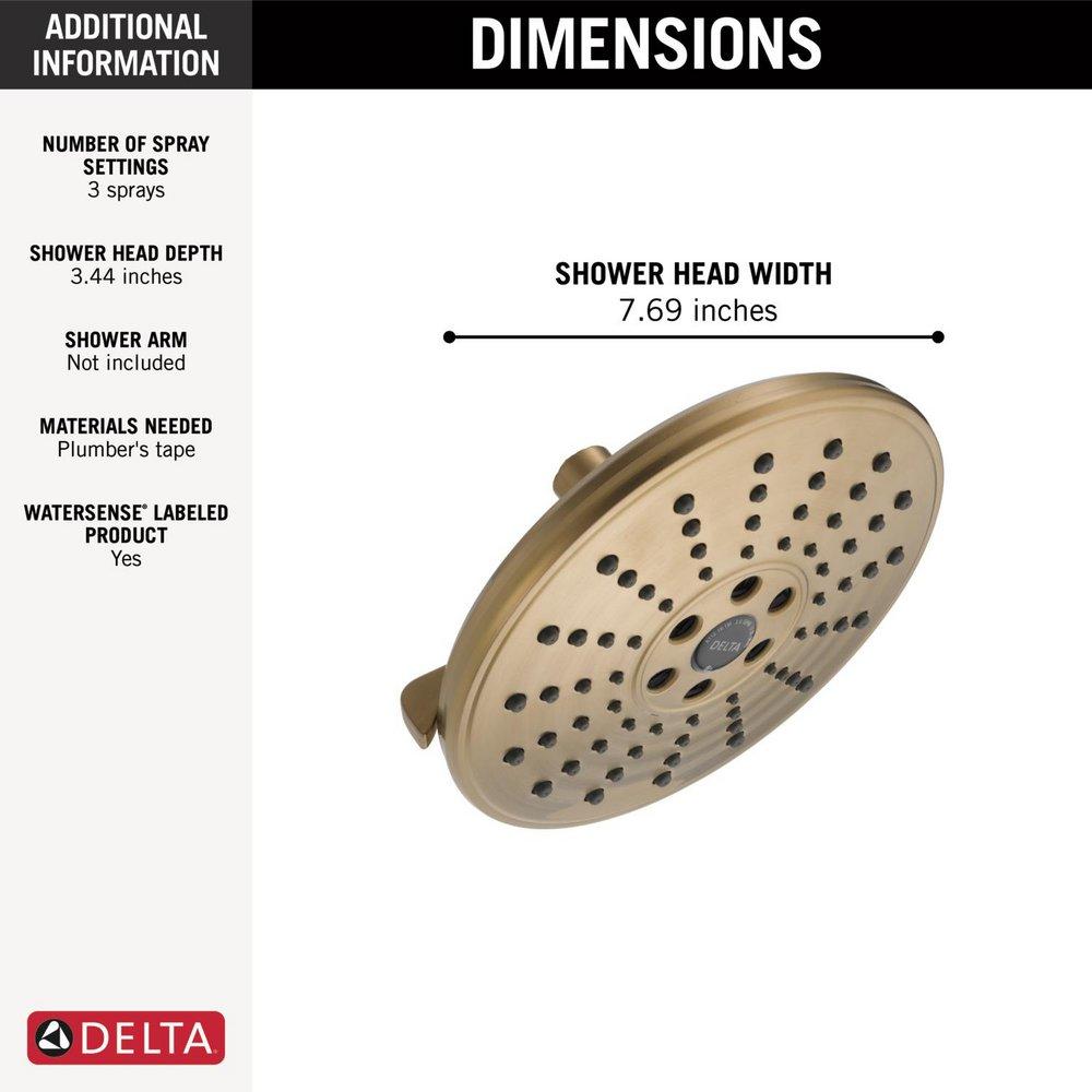 Delta Faucet Lumicoat Champagne Bronze Multi Function Showerhead 