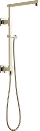 18 in. Shower Rail with Hose in Lumicoat Polished Nickel