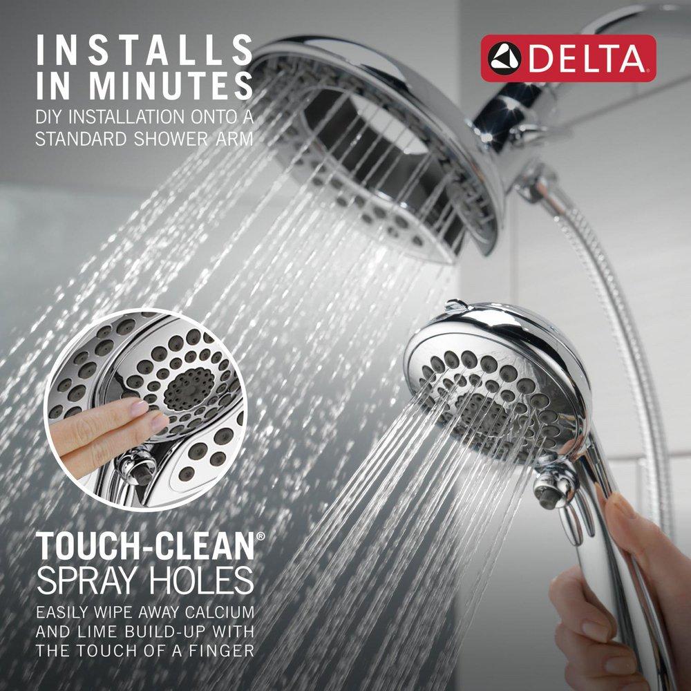 Delta Faucet Lumicoat Chrome Multi Function Showerhead 