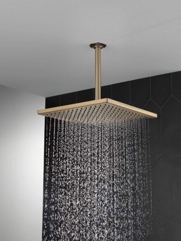 Delta Faucet Lumicoat Champagne Bronze Single Function Rain Showerhead 