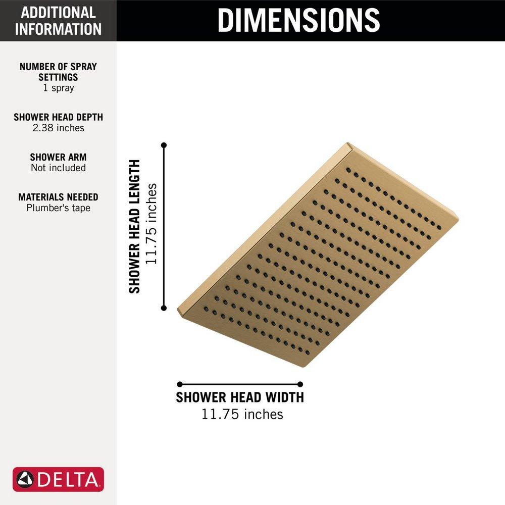Delta Faucet Lumicoat Champagne Bronze Single Function Rain Showerhead 