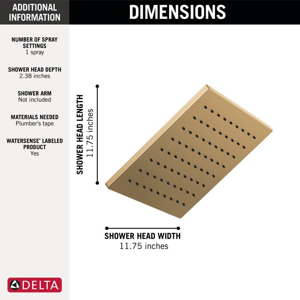 Delta Faucet Lumicoat Champagne Bronze Single Function Showerhead 