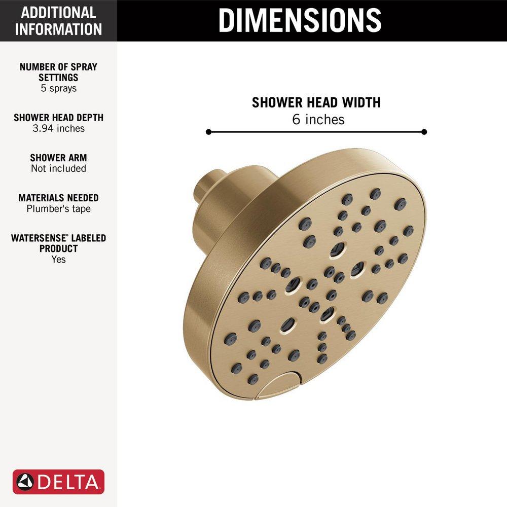 Delta Faucet Lumicoat® Champagne Bronze Multi Function Showerhead 