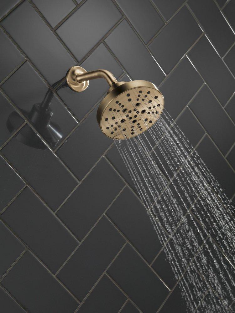 DELTA UNIVERSAL SHOWERING COMPONENTS H2OKINETIC 5-SETTING CONTEMPOARY ROUND RAINCAN SHOWER HEAD 